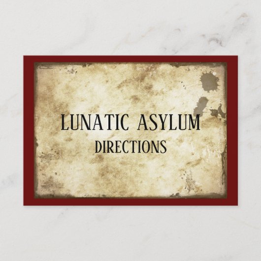 Grungy Lunatic Asylum Birthday Party Informatiekaartje (Voorkant)