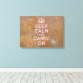 Grungy Metal Bord houdt kalm in roze Canvas Afdruk (Insitu (Houten vloer))