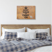 Grungy Metal Bord Keep Calm in Black Canvas Afdruk (Insitu (Slaapkamer))