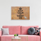 Grungy Metal Bord Keep Calm in Black Canvas Afdruk (Insitu (Woonkamer))