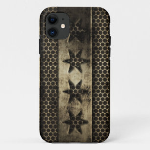 Grungy Metal Chicago Flag Case-Mate iPhone Case