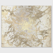 Grungy Molten Gold Parly Marble Shiny Metallic Cadeaupapier (Vlak)