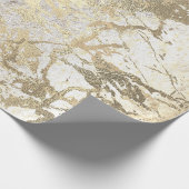 Grungy Molten Gold Parly Marble Shiny Metallic Cadeaupapier (Hoek)