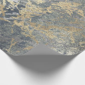 Grungy Molten Silver Gold Marble Shiny Metallic Cadeaupapier (Hoek)