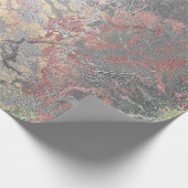 Grungy Molten Silver Roos Gold Pink Marble Metal Cadeaupapier (Hoek)