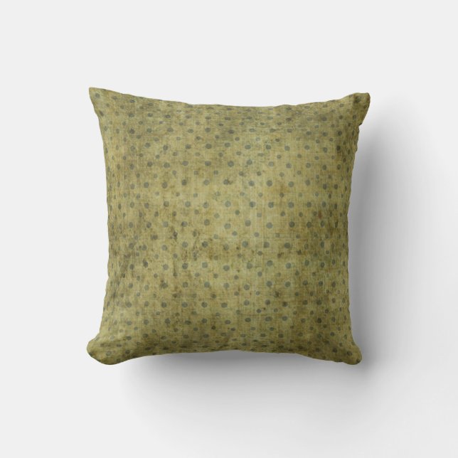 Grungy Moss Green Polka Dot Pattern Kussen (Voorkant)