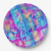 Grungy-Painted-Florals-and-Pset-4-Scallop- Papieren Bordje (Voorkant)