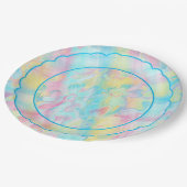 Grungy-Painted-Florals-Pset-1-Scallop Papieren Bordje (Gekanteld)