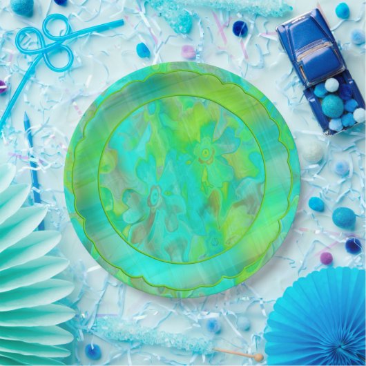 Grungy-Painted-Florals-Pset-2-Scallop Bord van pap (Feest)