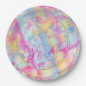 Grungy-Painted-Florals-Pset-5-Scallop- Papieren Bordje (Voorkant)