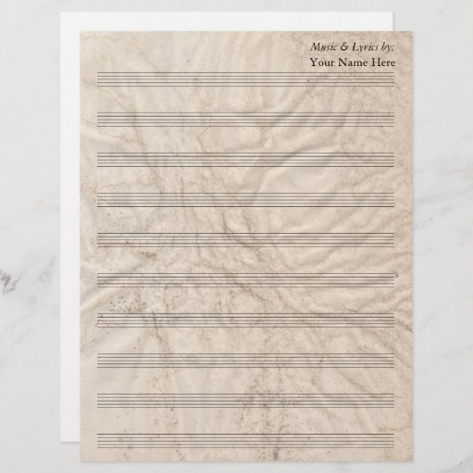 Grungy Paper Blank Bladmuziek 10 Stave (Voorkant / Achterkant)