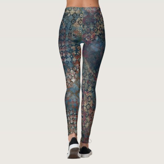 Grungy Patronen met het Patchwork van het Oversein Leggings (Achterkant)