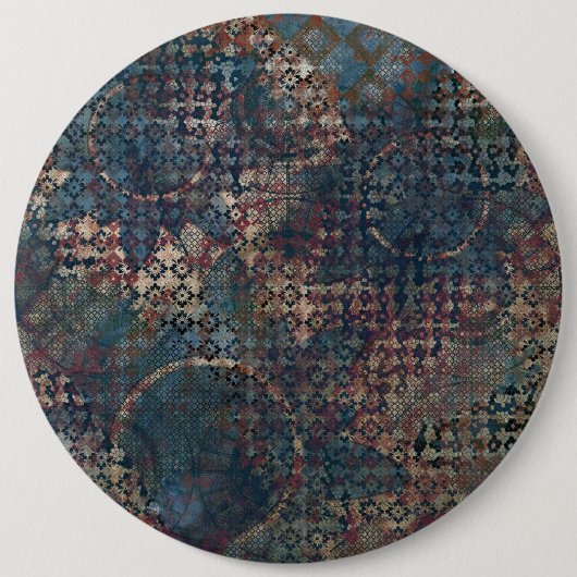 Grungy Patronen met het Patchwork van het Oversein Ronde Button 6,0 Cm (Voorkant)