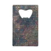 Grungy Patronen met Slordig Lapwerk van Texturen Creditkaart Flessenopener (Voorkant)