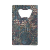 Grungy Patronen met Slordig Lapwerk van Texturen Creditkaart Flessenopener (Achterkant)