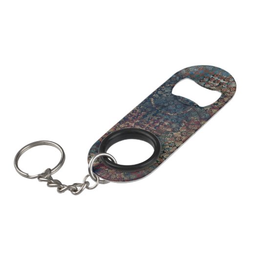 Grungy Patronen met Slordig Lapwerk van Texturen Mini Flessenopener (Voorkant Gekanteld)