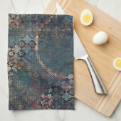 Grungy Patronen met Slordig Lapwerk van Texturen Theedoek (Quarter Fold)