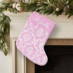 Grungy Patroon van het Damast van de pastelkleur Grote Kerstsok