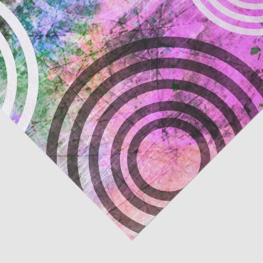 Grungy Pink/Green Circle Patroon Tissuepapier (Detail)