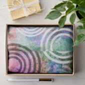 Grungy Pink/Green Circle Patroon Tissuepapier (Geschenk)