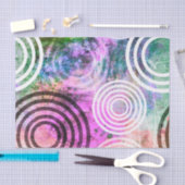 Grungy Pink/Green Circle Patroon Tissuepapier (Craft)