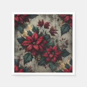 Grungy Poinsettia Bloembehang Decoupage Papier Servet (Voorkant)