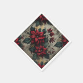 Grungy Poinsettia Bloembehang Decoupage Papier Servet (Hoek)