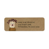 Grungy Primitive Rag Doll Country Return Address L Etiket (Voorkant)