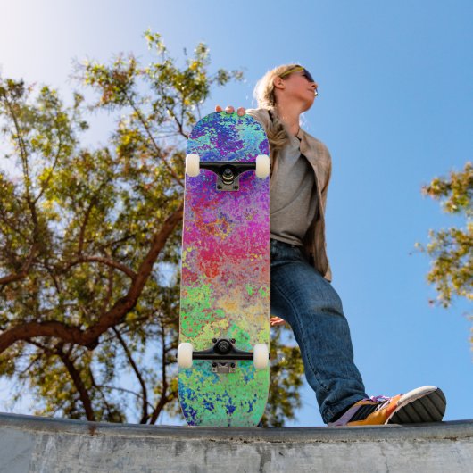 Grungy Rainbow Persoonlijk Skateboard (Buiten 1)
