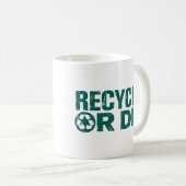 grungy recyclen mok koffie (Voorkant rechts)