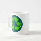 grungy recyclen mok koffie (Voorkant links)