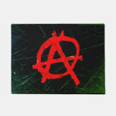 Grungy Red Anarchy Symbol Deurmat (Voorkant)