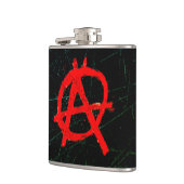 Grungy Red Anarchy Symbol Heupfles (Links)