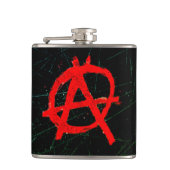 Grungy Red Anarchy Symbol Heupfles (Voorkant)