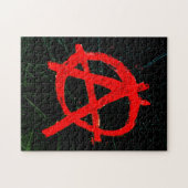 Grungy Red Anarchy Symbol Legpuzzel (Horizontaal)