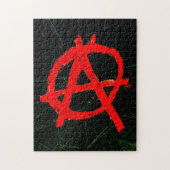 Grungy Red Anarchy Symbol Legpuzzel (Verticaal)