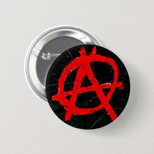 Grungy Red Anarchy Symbol Ronde Button 5,7 Cm (Voorkant /achterkant)