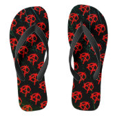 Grungy Red Anarchy Symbol Teenslippers (Voetbed)