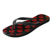 Grungy Red Anarchy Symbol Teenslippers (Schuin)