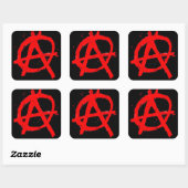 Grungy Red Anarchy Symbol Vierkante Sticker (Vel)