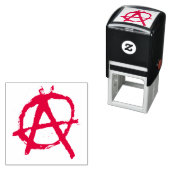 Grungy Red Anarchy Symbol Zelfinktende Stempel (In situ)