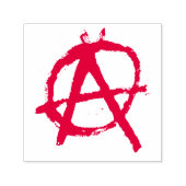 Grungy Red Anarchy Symbol Zelfinktende Stempel (Design)