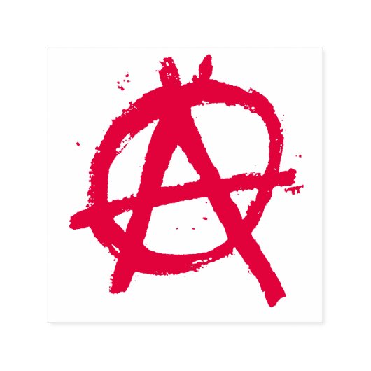 Grungy Red Anarchy Symbol Zelfinktende Stempel (Design)