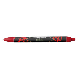 Grungy Red Anarchy Symbol Zwarte Inkt Pen