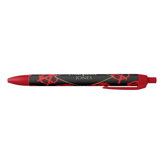 Grungy Red Anarchy Symbol Zwarte Inkt Pen (Bodem)