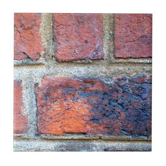 Grungy Red Brick Wall Tegeltje (Voorkant)