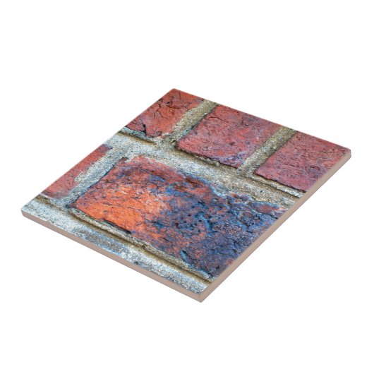 Grungy Red Brick Wall Tegeltje (Zijkant)