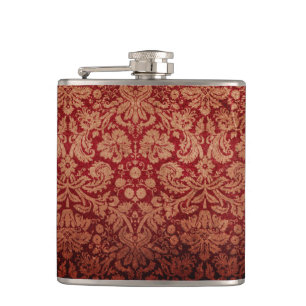 Grungy Red Damask Heupfles
