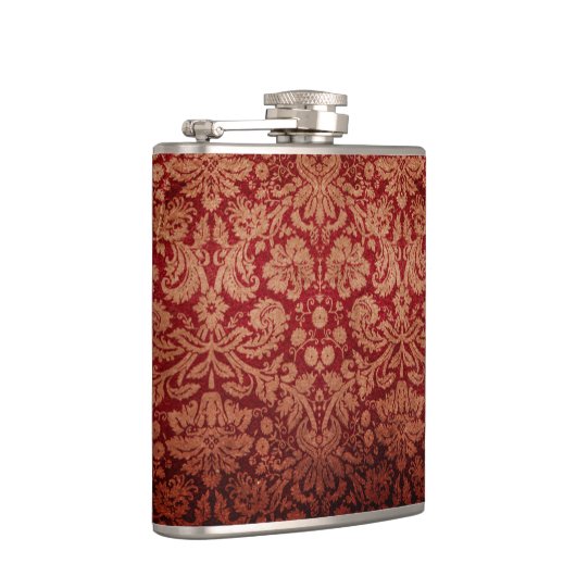  Grungy Red Damask Heupfles (Rechts)