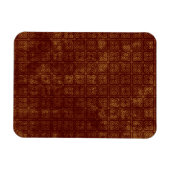 Grungy Red en Gold Floral Pattern Magneet (Horizontaal)